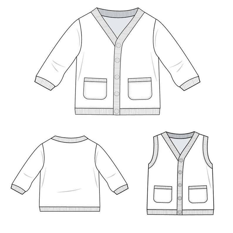 Retro Cardigan Sewing Pattern // Pdf Download With Layers // - Etsy