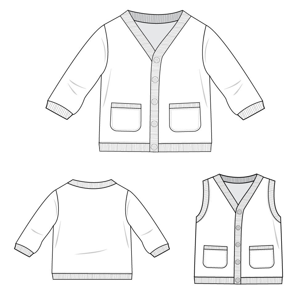 Retro Cardigan Sewing Pattern // Pdf Download With Layers // Etsy