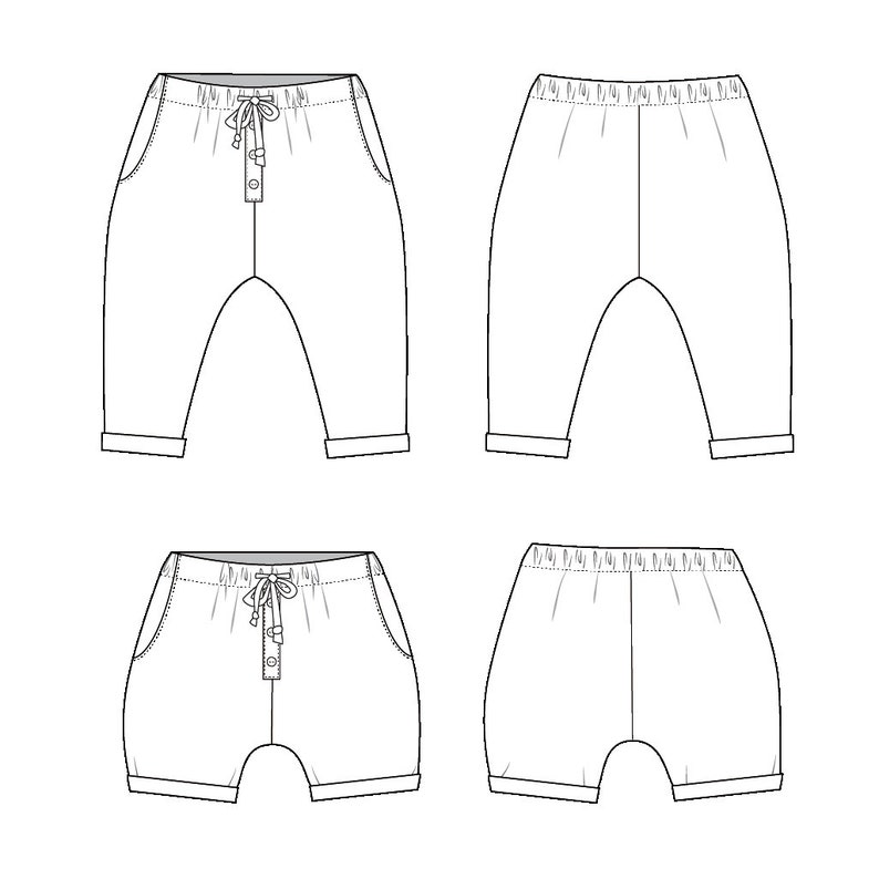 Modern Lounge pants and shorts sewing pattern for kids pdf Etsy