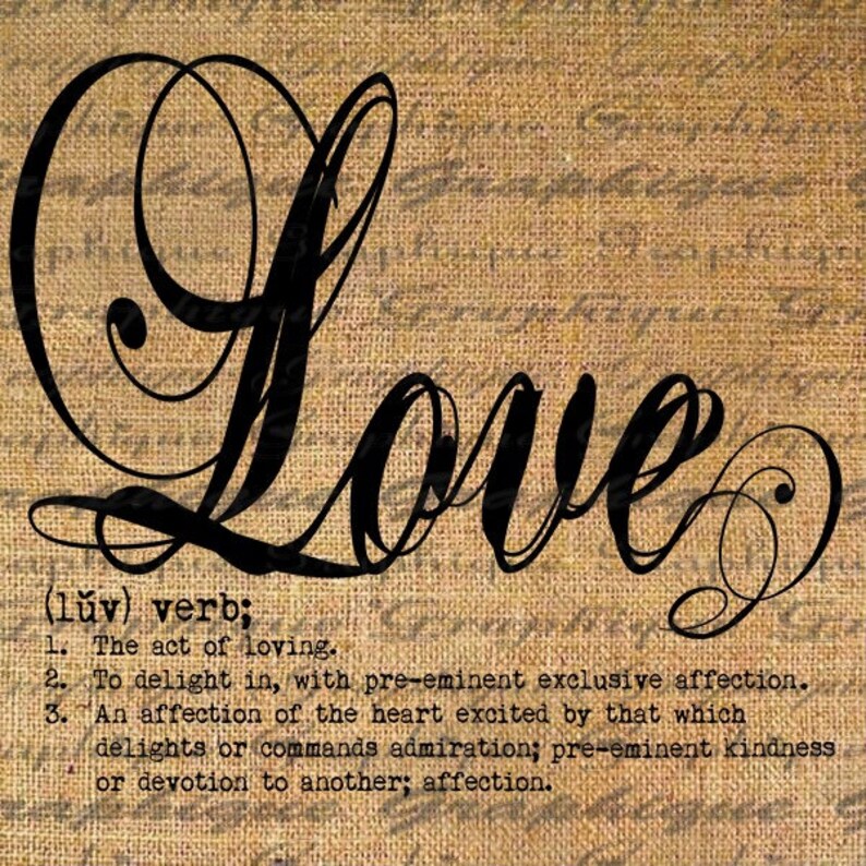 LOVE Dictionary Definition Word Typography Digital Image Etsy