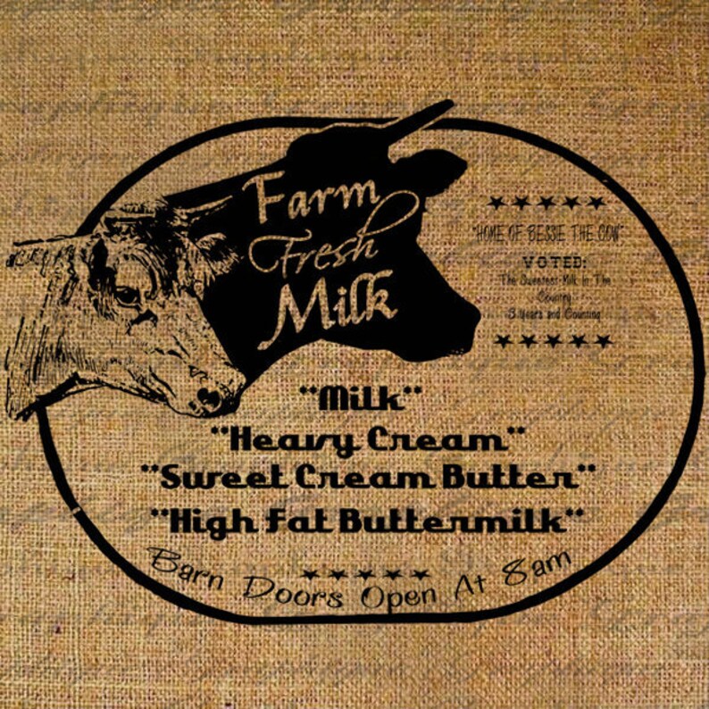 Farm Fresh Milk Cow Barn Butter Cream Buttermilk Farming Etsy