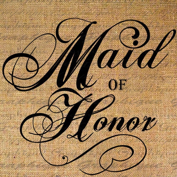 Maid of Honor Text Word Marriage Bridal Wedding Party Series - Etsy