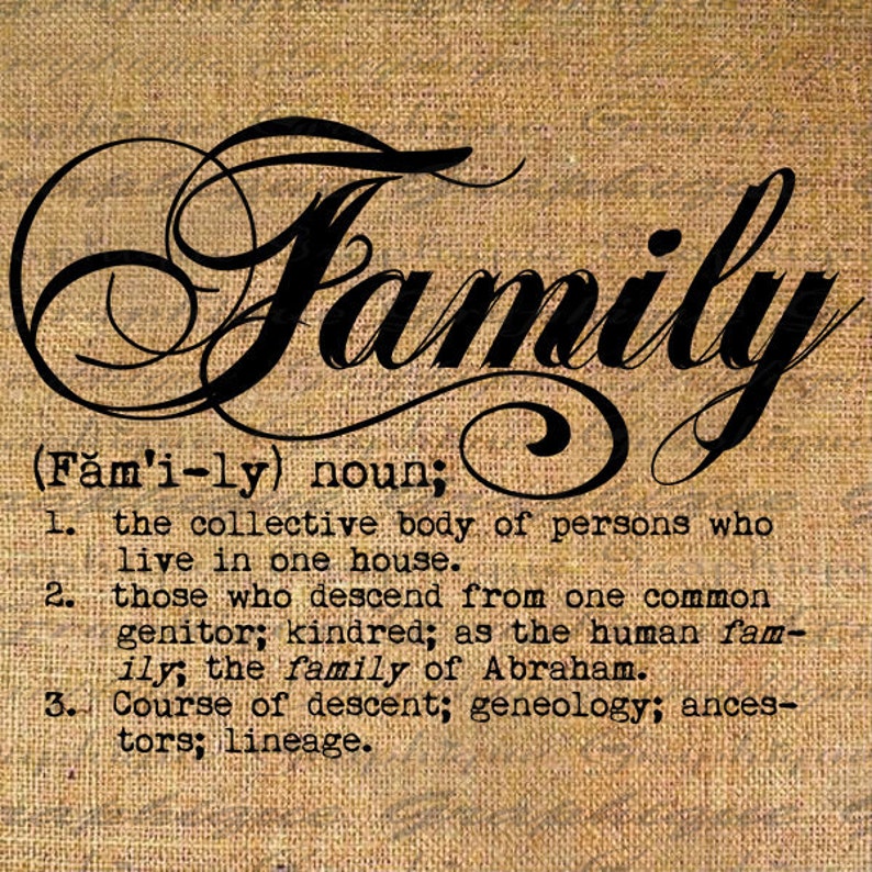 Definition FAMILY Text Typography Words Digital Image Download - Etsy