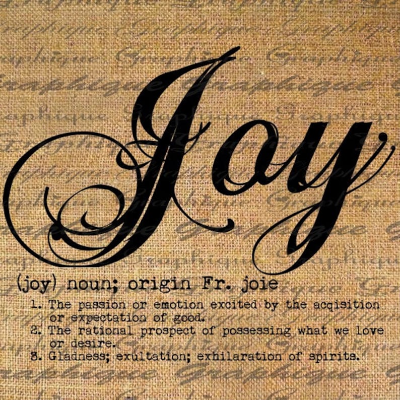 Definition JOY Text Typography Words Digital Image Download  Etsy