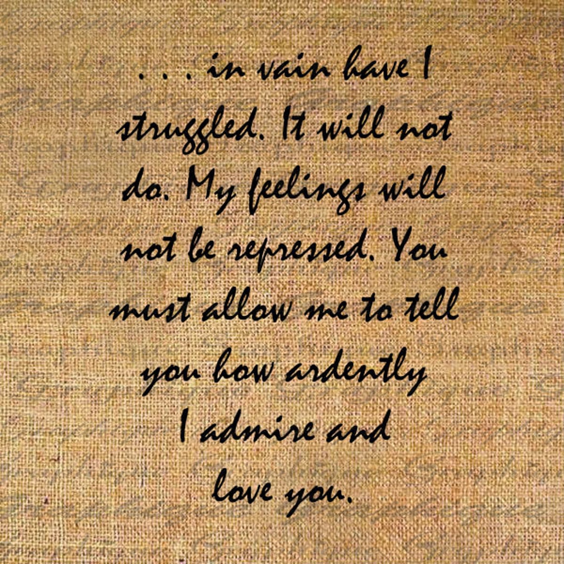 Mr. Darcys PROPOSAL Quote Jane Austen Digital Collage Sheet Etsy