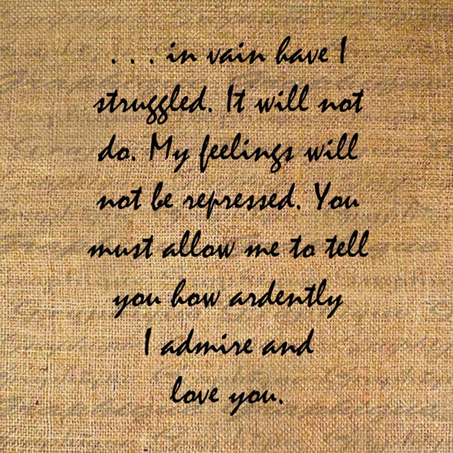 Mr. Darcys PROPOSAL Quote Jane Austen Digital Collage Sheet Etsy