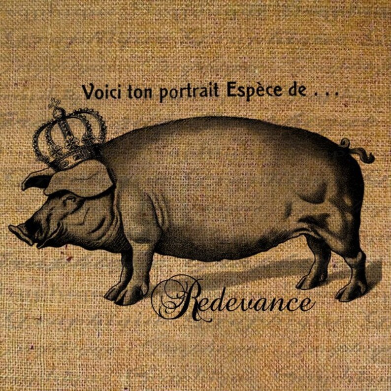 Pig Crown French France Words Text Digital Image Download Etsy