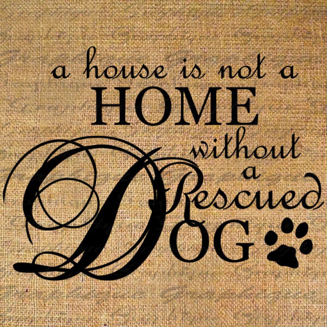 HOME Wo RESCUED DOG Puppy Text Word Calligraphy Digital Image - Etsy