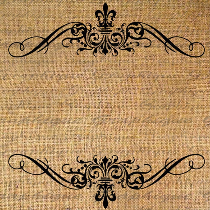 Ornate FRAME Digital Collage Sheet Download Burlap Fabric Etsy