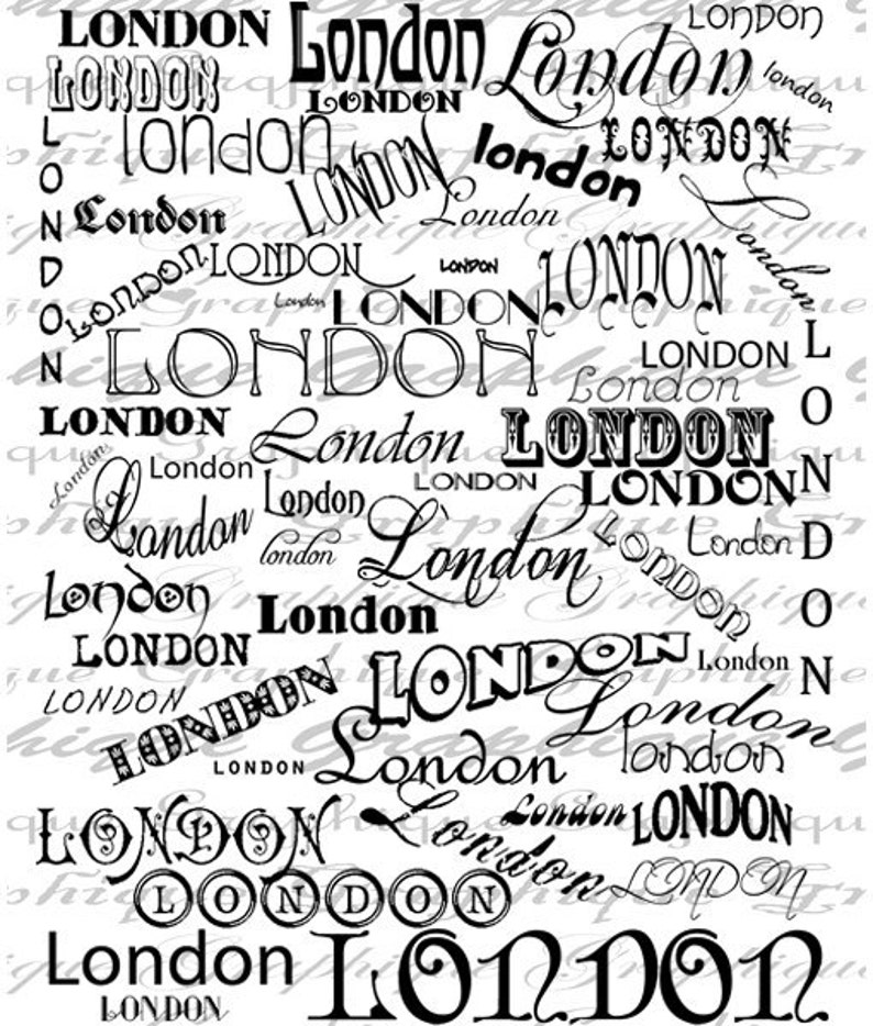London English England City Words Text Word Art Script Writing Digital Image Download Transfer For Pillows Totes Tea Towels Burlap No 2546