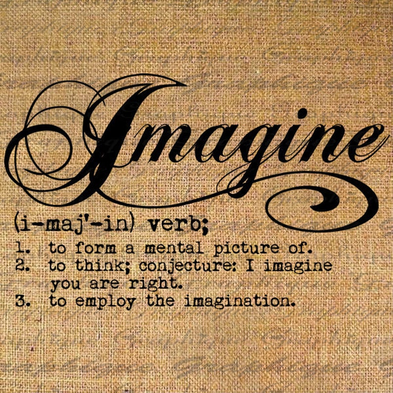 Definition IMAGINE Text Typography Words Digital Image Etsy