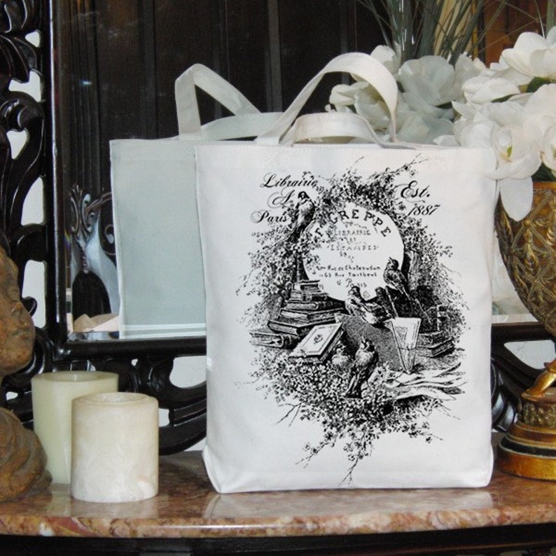 Paris Birds Flowers French Text Script Digital Image Download Sheet Transfer To Pillows Totes Tea Towels Burlap No 1738