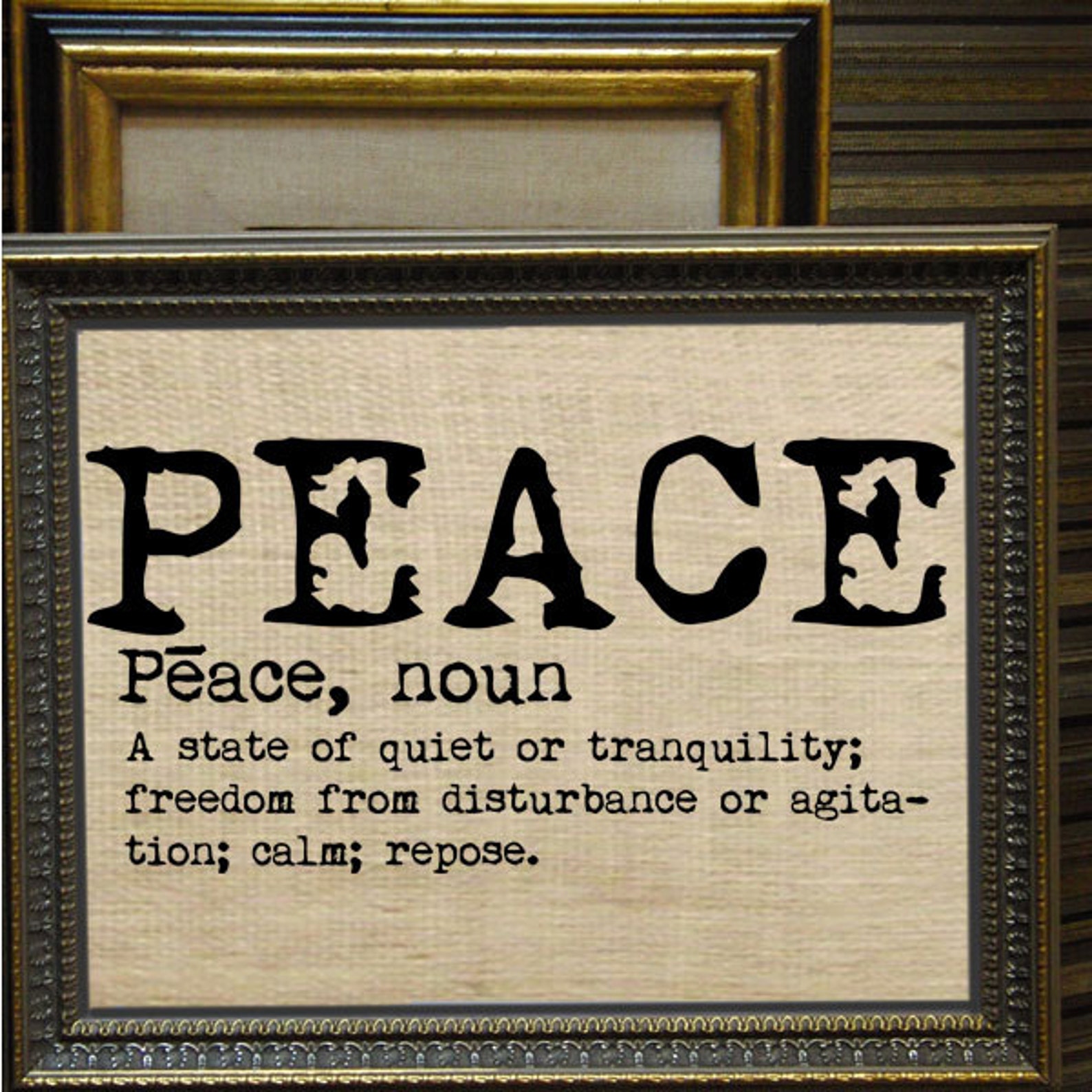 PEACE Dictionary DEFINITION Text Digital Download Burlap  Etsy