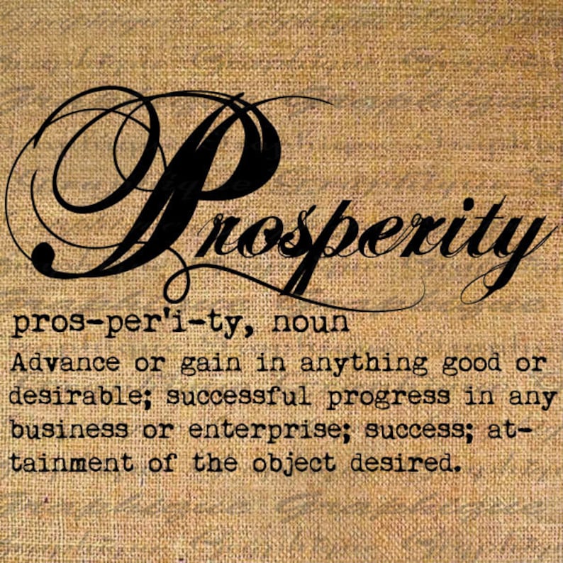 PROSPERITY Dictionary DEFINITON Text Digital Download Burlap Etsy