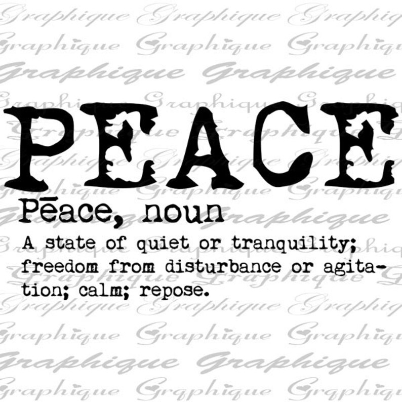 PEACE Dictionary DEFINITION Text Digital Download Burlap Etsy