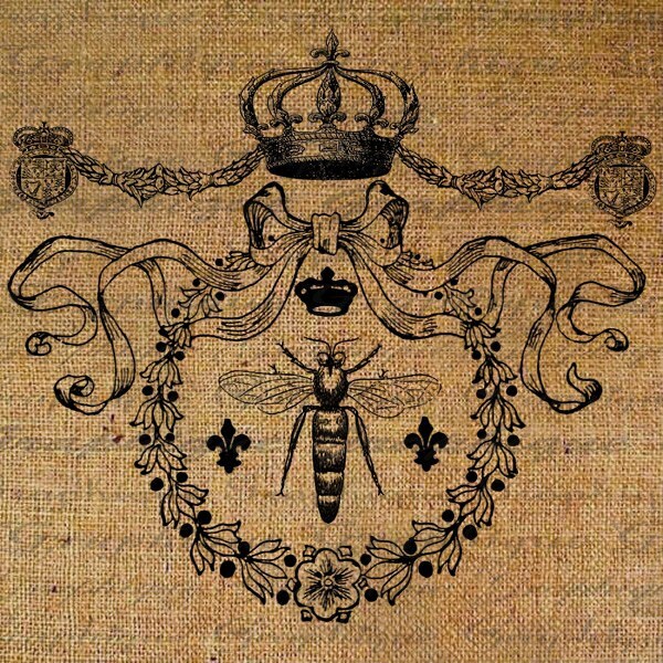 Queen Bee Crown Ornate Frame Digital Image Download Transfer To Pillo…