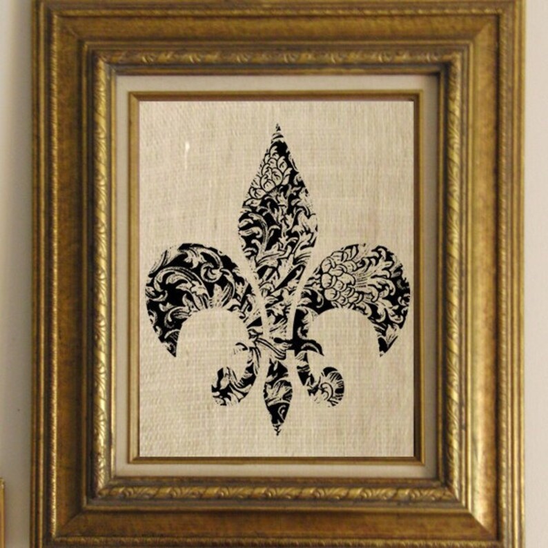 Fleur De Lis Flower Ornate Intricate French Digital Image Etsy