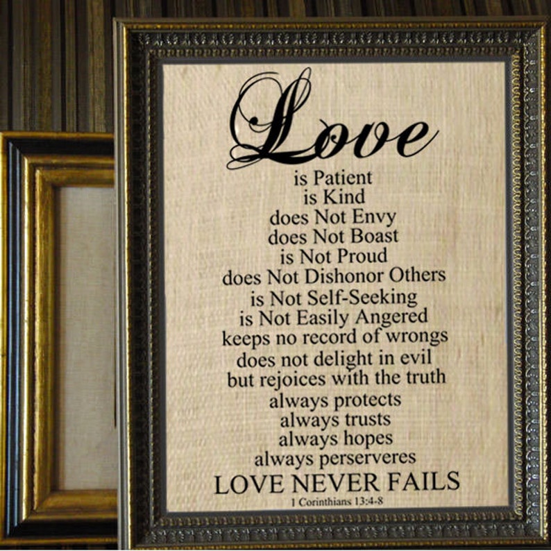 LOVE IS Bible Quote 1 Corinthians 13 Digital Image Download - Etsy