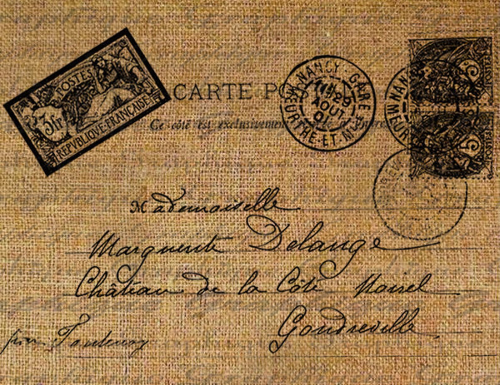 French Postcard Writing Stamps Stamp Postmark Postmarks Etsy