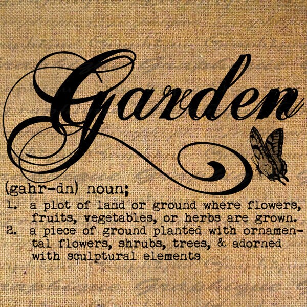 Definition GARDEN Text Typography Words Digital Image Download Etsy