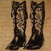 Vintage Western Cowboy Boots Digital Image Download Transfer To Pillows Tote Tea Towels Burlap No. 1764 