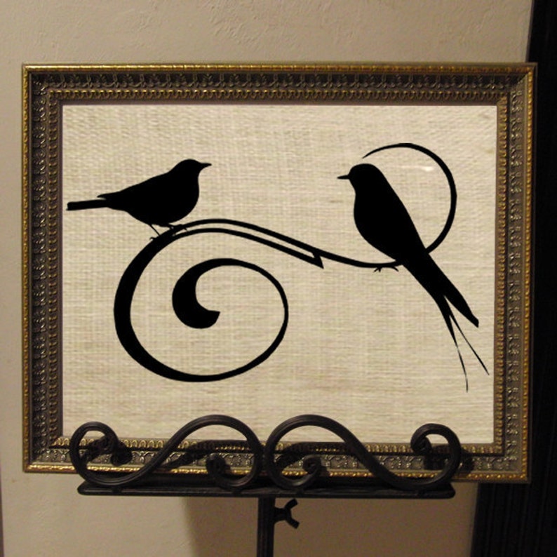 Download Pretty Birds Silhouette On Swirl Bird Digital Image ...