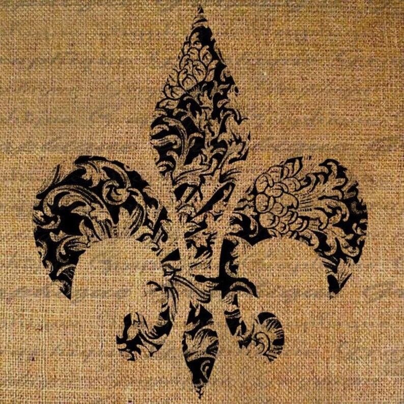 Fleur De Lis Flower Ornate Intricate French Digital Image Etsy