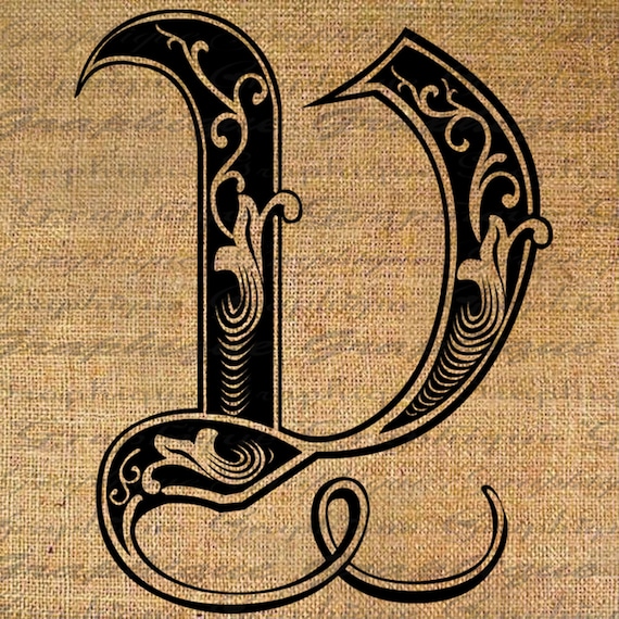 Items similar to LETTER Initial V Monogram Old ENGRAVING Style Type ...