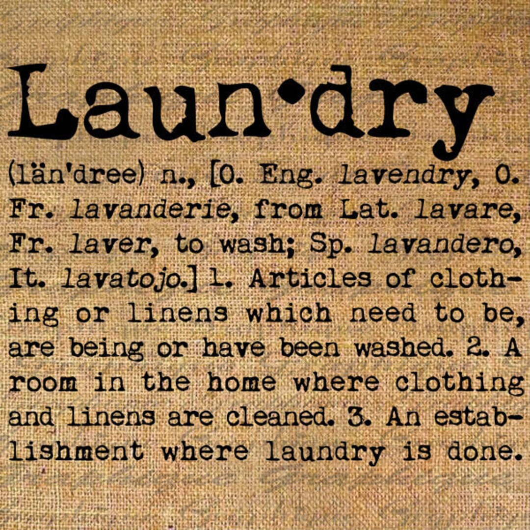 LAUNDRY Dictionary DEFINITION Text Script Digital Collage Etsy
