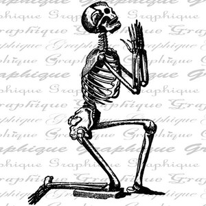Skeleton Prays Praying on Knees Skull Gothic Goth Digital - Etsy