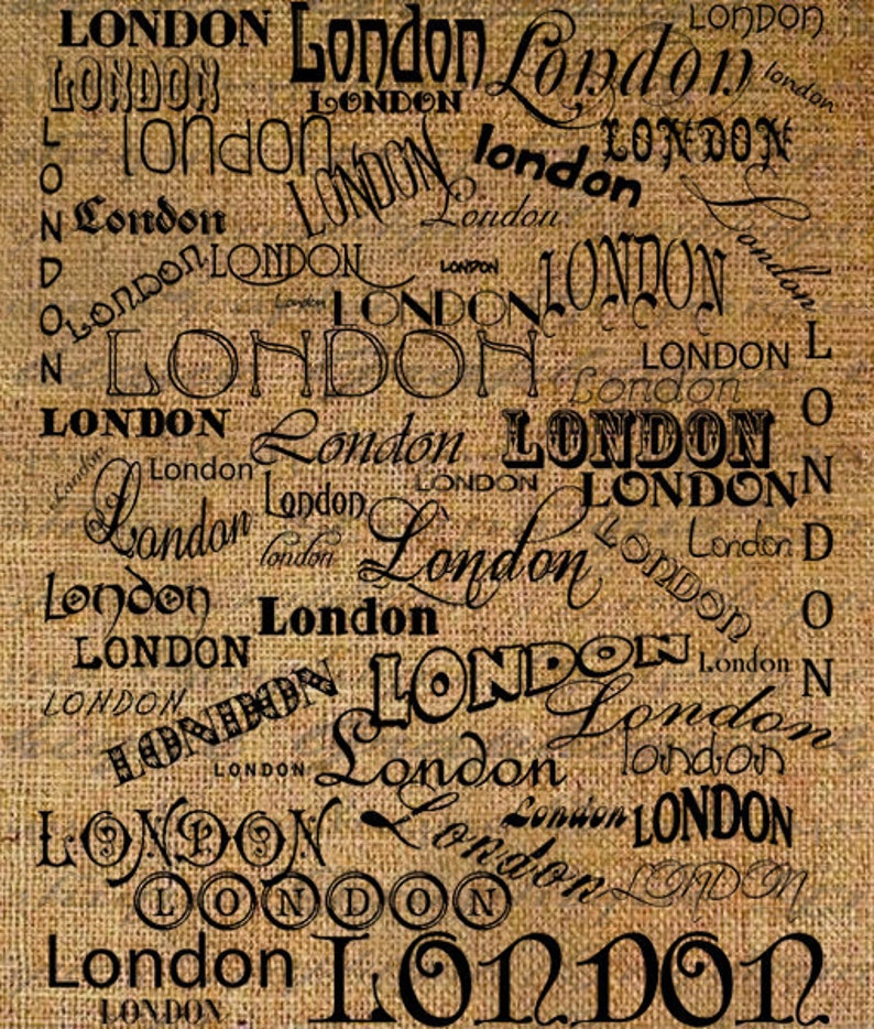 London English England City Words Text Word Art Script Writing Digital Image Download Transfer For Pillows Totes Tea Towels Burlap No 2546