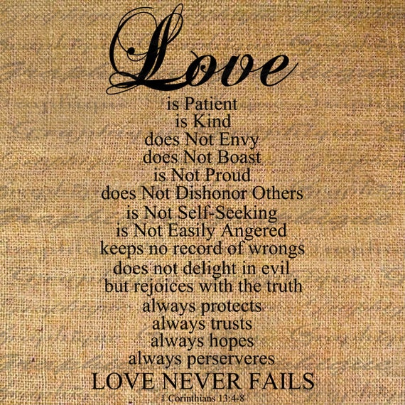 LOVE IS Bible Quote 1 Corinthians 13 Digital Image Download - Etsy