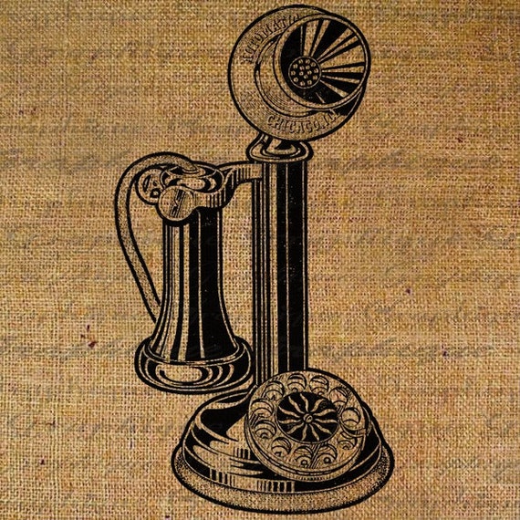 Vintage Candlestick Telephone Digital Image Download Sheet Etsy