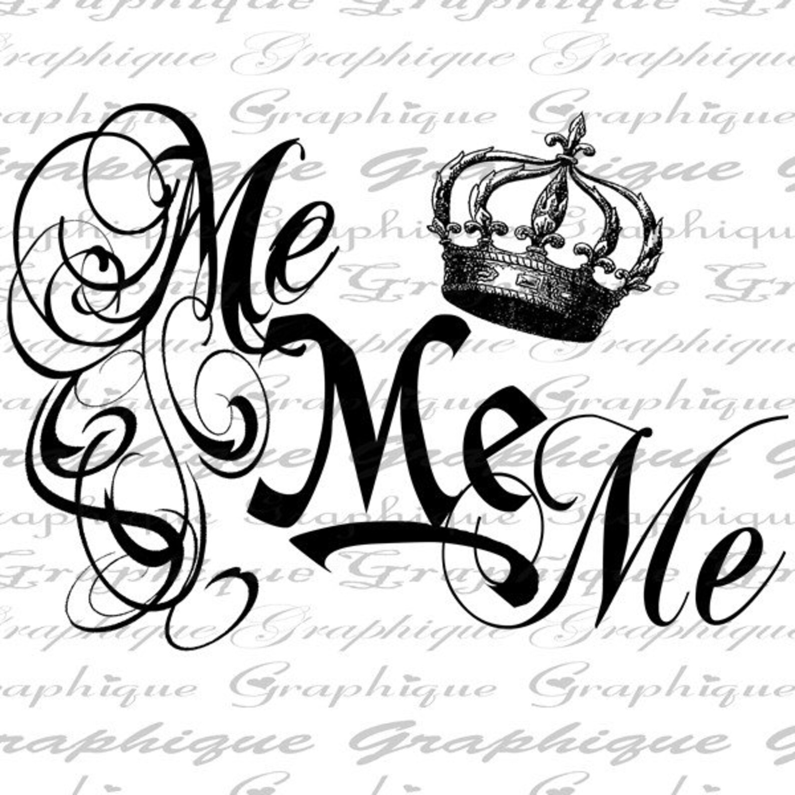 ME Me ME Word Typography Digital Image Download Transfer To Etsy