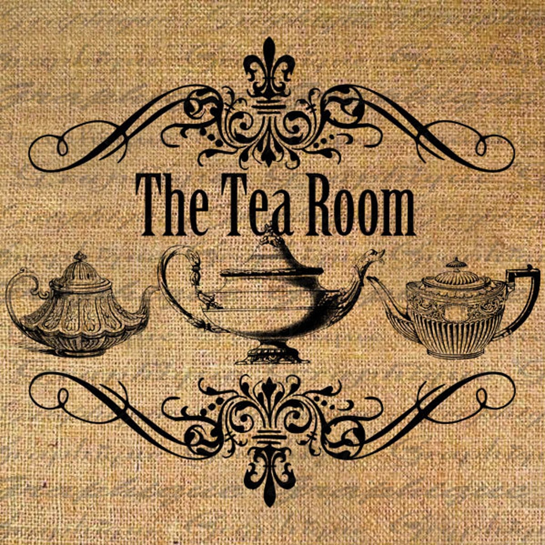 The TEA ROOM Text Words Teapot Tea Teapots Digital Image Etsy