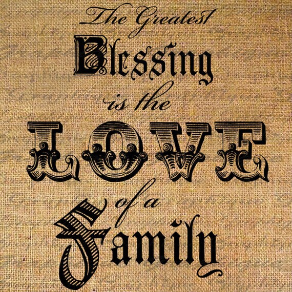 Greatest Blessing LOVE of FAMILY Word Quote Digital Collage Etsy