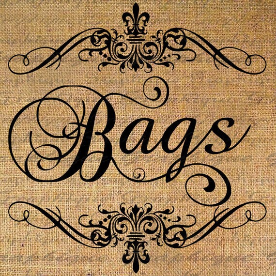 Items similar to Word BAGS in Frame Digital Collage Sheet Download