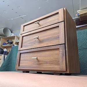 American Walnut 3Drawer 20&quot;x20&quot;x12&quot;