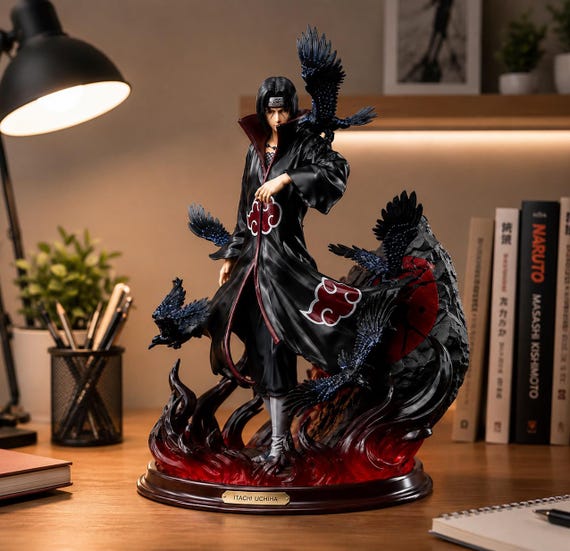 Itachi Uchiha Akatsuki Figure, Naruto Manga Collectible Statue, Anime Room Decor
