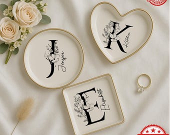 Personalisierte Ringschale - Hochzeitsgeschenk für Paar - Schmucktablett - Verlobungsringhalter - Brautgeschenk - Andenken zum Jahrestag