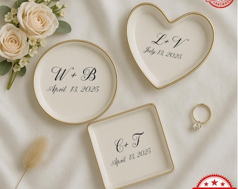 Vassoio portafedi personalizzato: vassoio portagioielli in ceramica con foto personalizzata