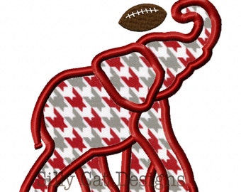 Football Elephant Applique Embroidery Design