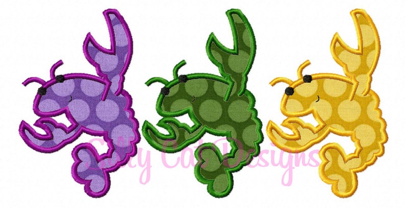 mardi gras crawfish embroidery designs