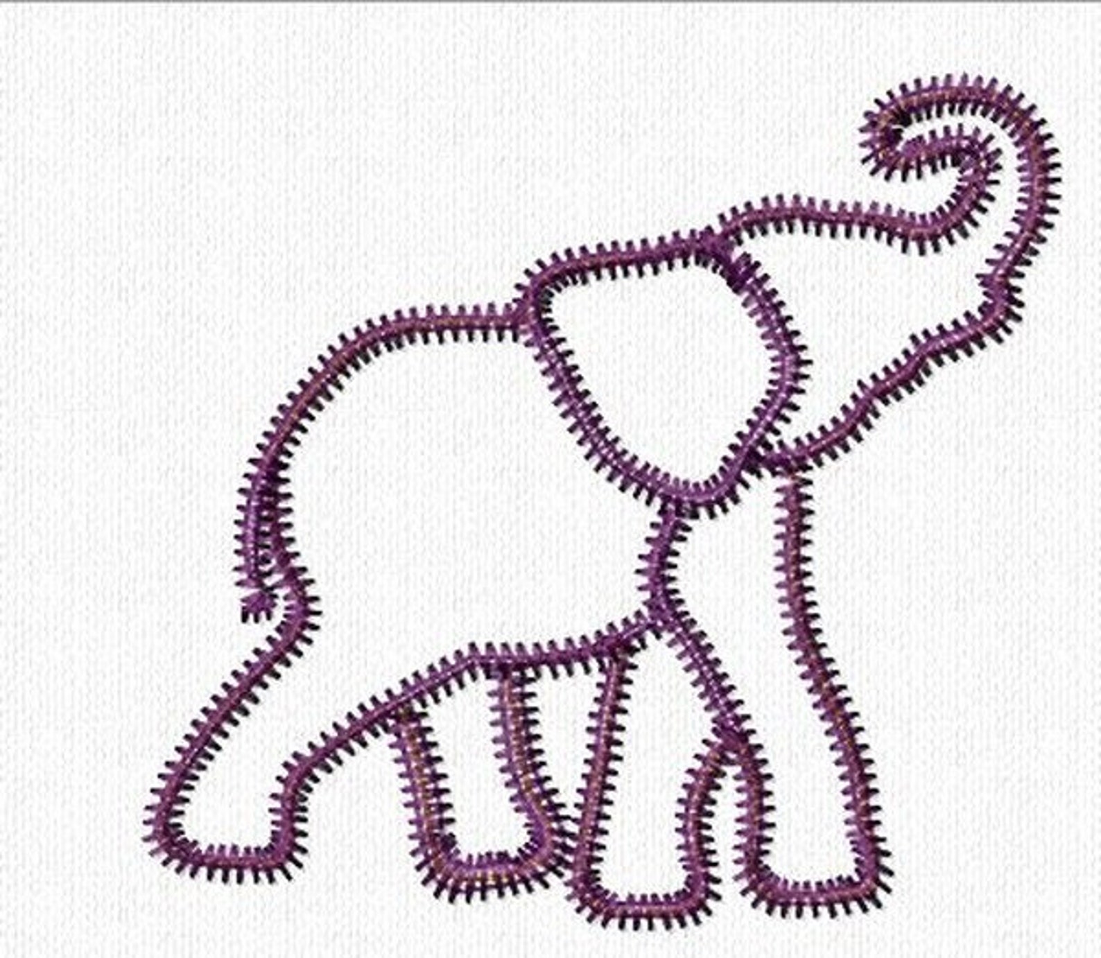 Zig Zag Elephant Applique Embroidery Design Etsy