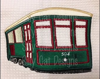 New Orleans Street Car Trolly Applique Design