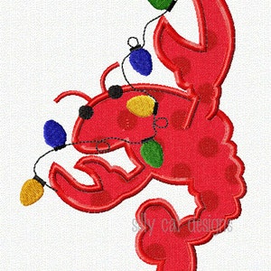 Cajun Christmas Crawfish Applique Design