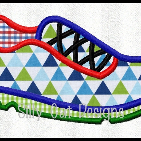 Running Shoe Machine Embroidery Applique Design