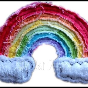 Raggy Rainbow Applique Machine Embroidery Design