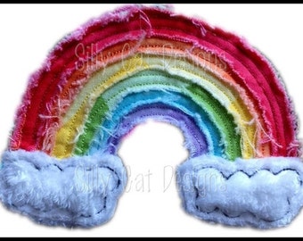 Raggy Rainbow Applique Machine Embroidery Design