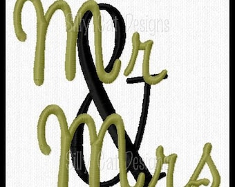 Mr and Mrs Embroidery Design